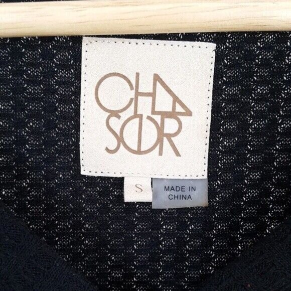 Chaser Long Sleeve Henley Top Black Small V Neck Button Sleeves Pullover Waffle - Picture 5 of 7